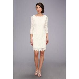 NWOT Adrianna Papell Lace Sheath 3/4 Sleeve Dress Size 2